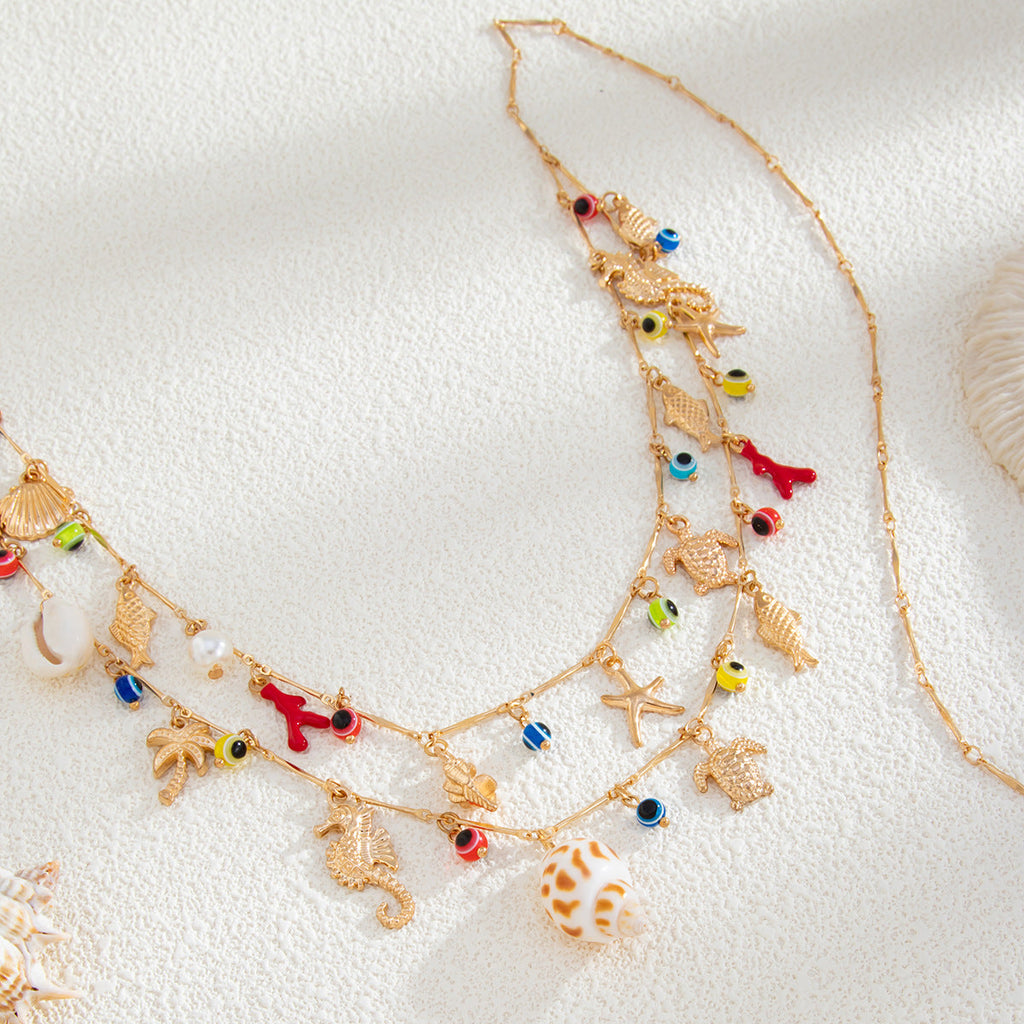 Gold-Tone Starfish Shell Waist Chain — gold body chain, view 10