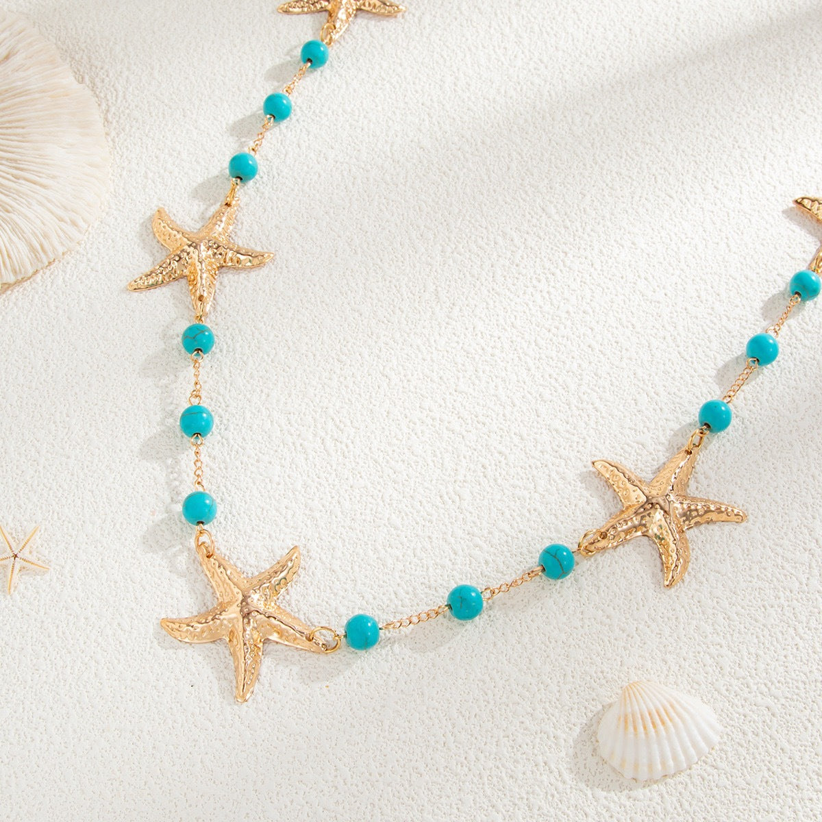 Starfish Charm Link Waist Chain — gold body chain, view 5