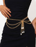 Layered Gold-Tone Waist Chain — gold body chain