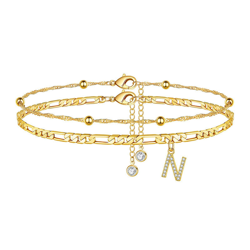 Initial Letter Anklet Set — anklet, view 15