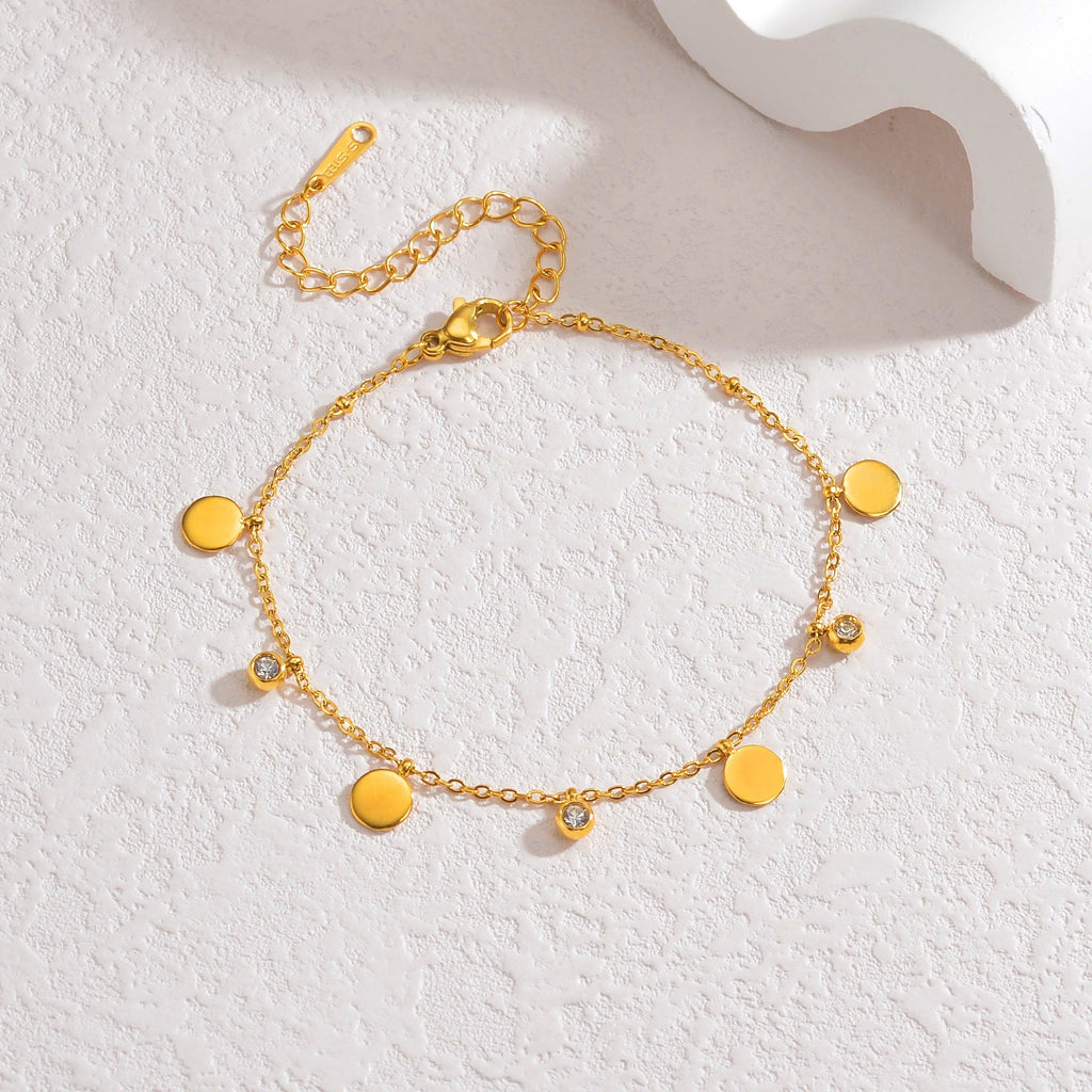 Adjustable Chain Anklet in Gold — anklet, view 2