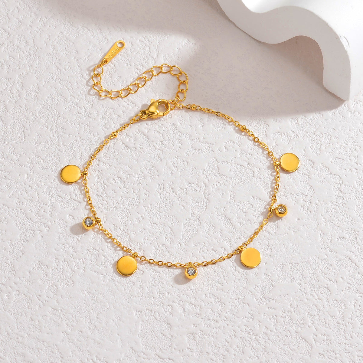 Adjustable Chain Anklet in Gold — anklet, view 2
