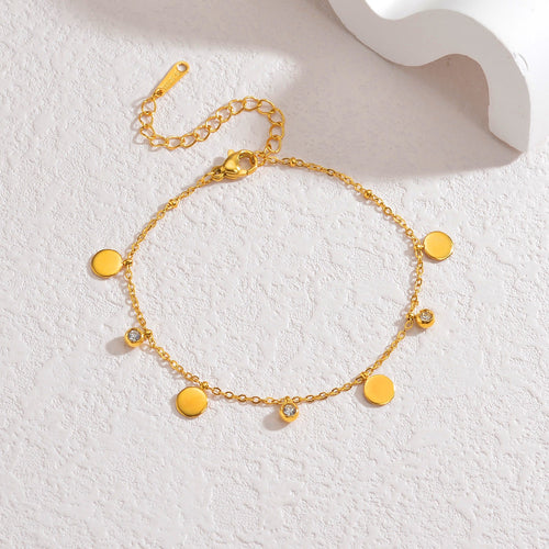 Adjustable Chain Anklet in Gold — anklet, view 2