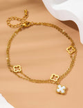 Four Leaf Clover Layered Anklet — anklet
