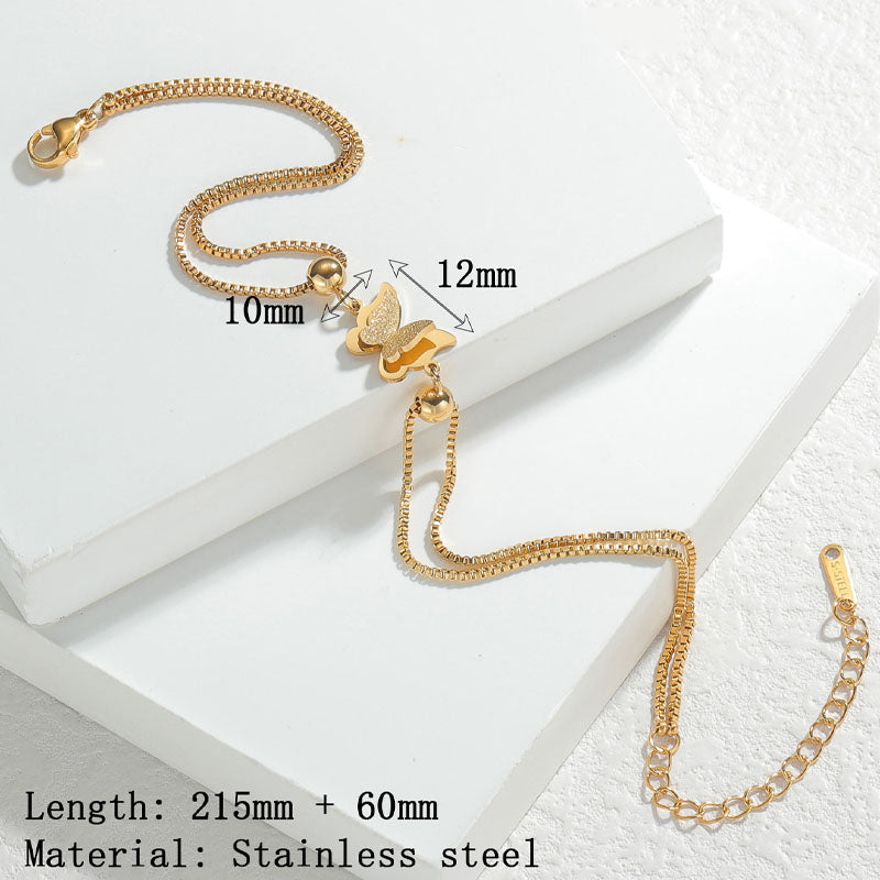 Butterfly Pendant Adjustable Anklet — anklet, view 3
