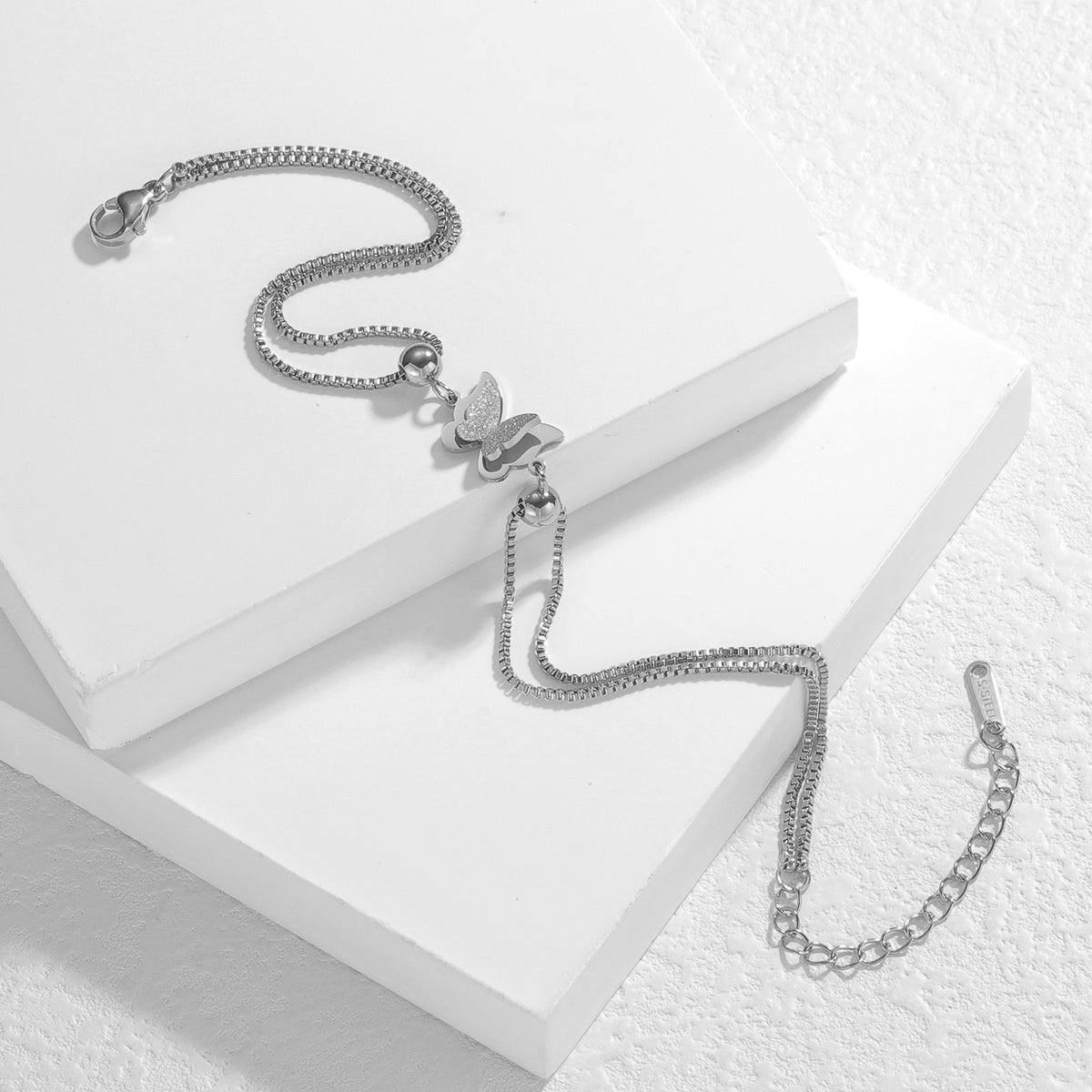 Butterfly Pendant Adjustable Anklet — anklet, view 4