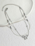 Bowknot Layered Snake Chain Anklet — anklet