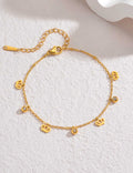Crown Zirconia Anklet in Gold — gold anklet