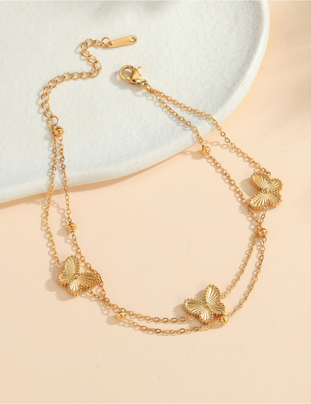 Double Layered Butterfly Anklet — anklet