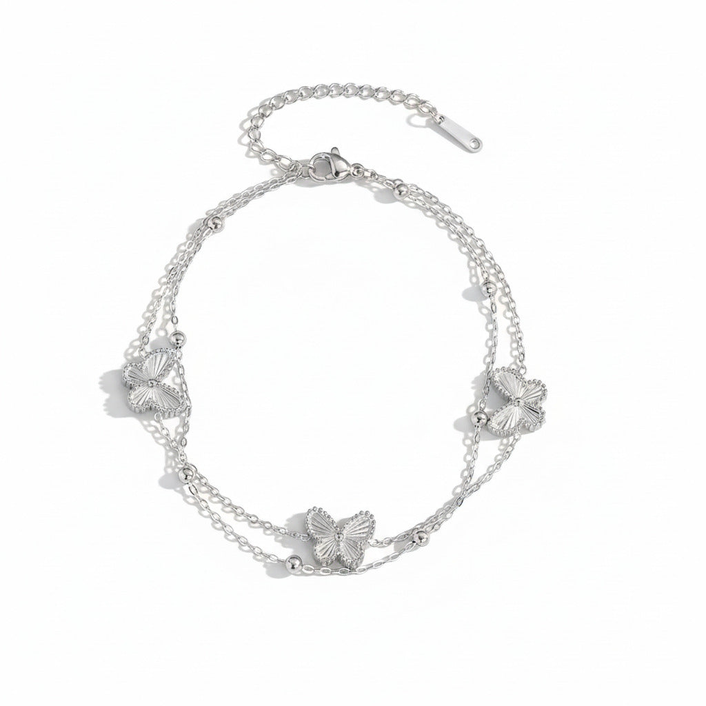 Double Layered Butterfly Anklet — anklet, view 4