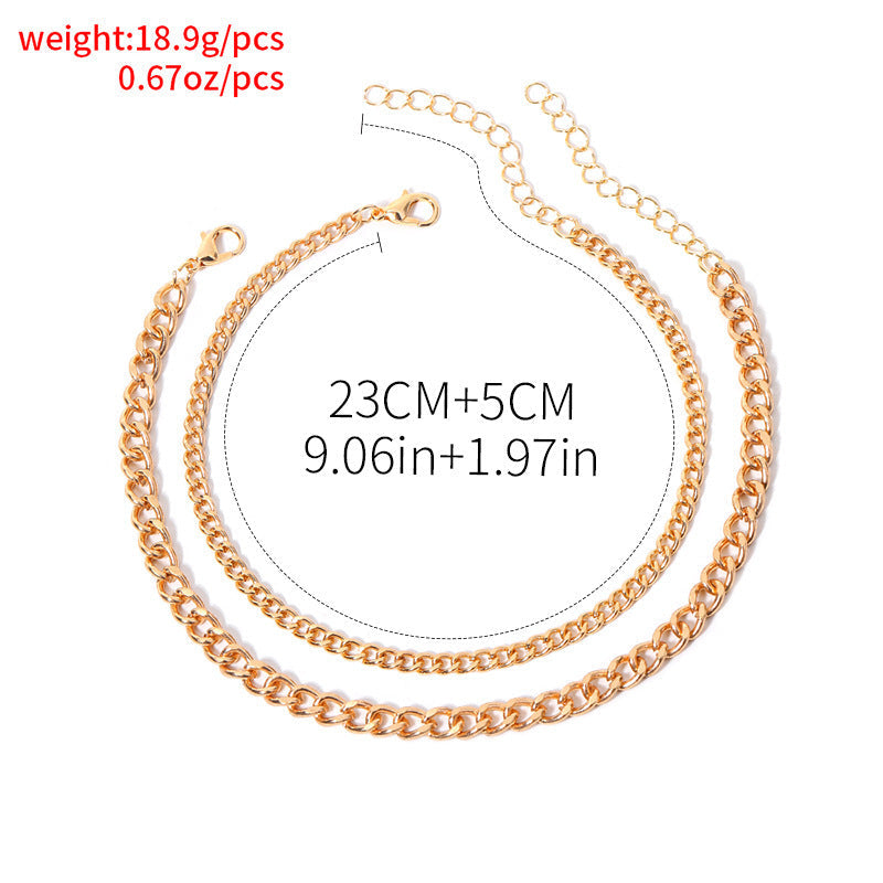 Cuban Chain Link Anklet — anklet, view 4