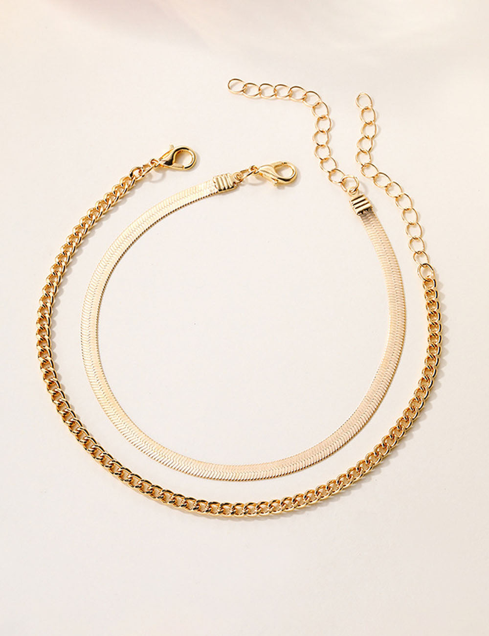 Double Layered Snake Chain Anklet — anklet
