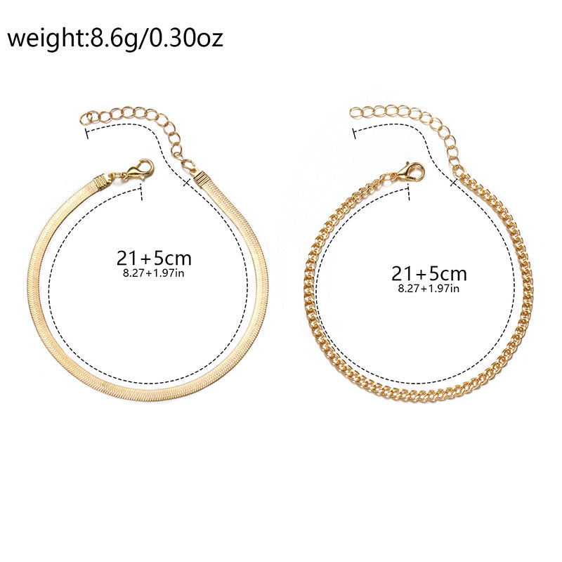 Double Layered Snake Chain Anklet — anklet, view 4