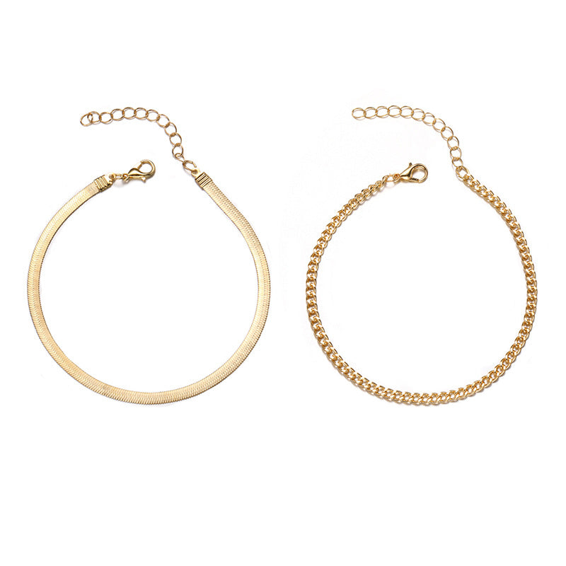 Double Layered Snake Chain Anklet — anklet, view 5