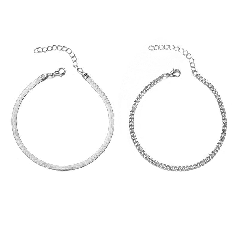 Double Layered Snake Chain Anklet — anklet, view 7
