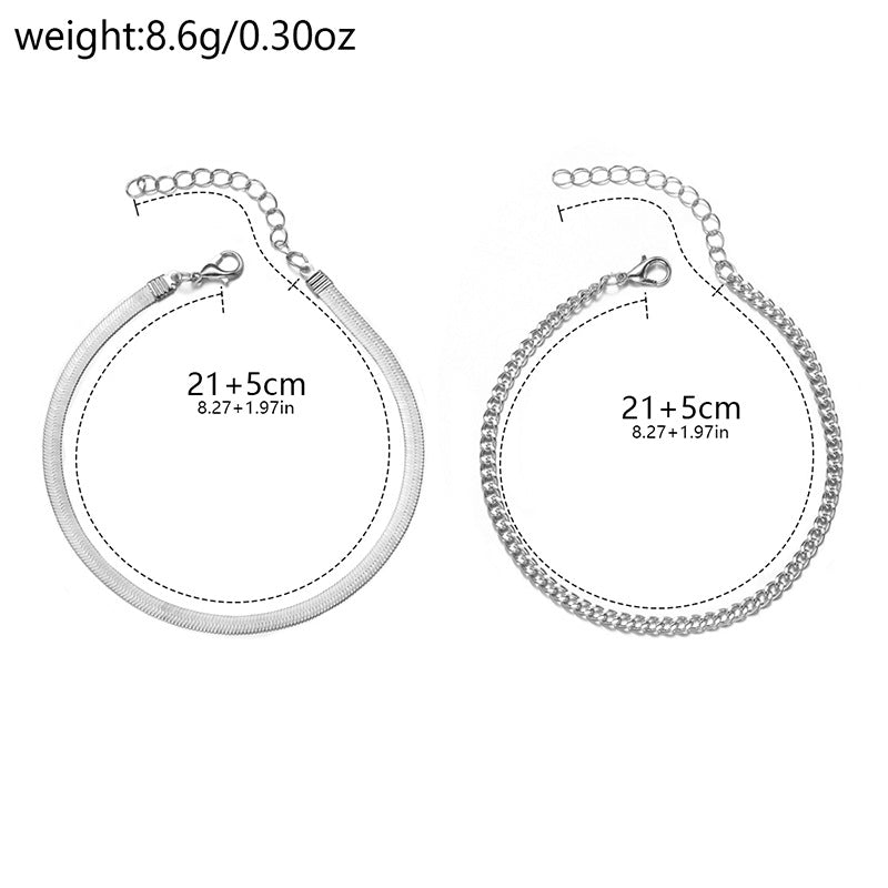 Double Layered Snake Chain Anklet — anklet, view 8