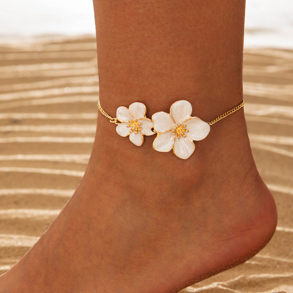 Exaggerated Flower Chain Anklet — anklet, view 3