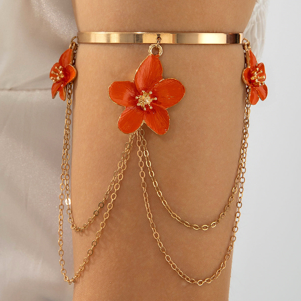 Exaggerated Flower Chain Anklet — anklet, view 10