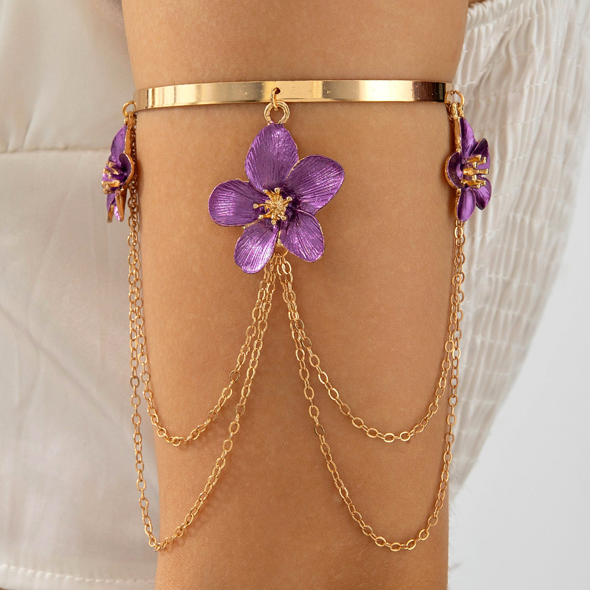 Exaggerated Flower Chain Anklet — anklet, view 15