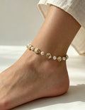 Blue Rhinestone Tassel Chain Anklet — gold anklet