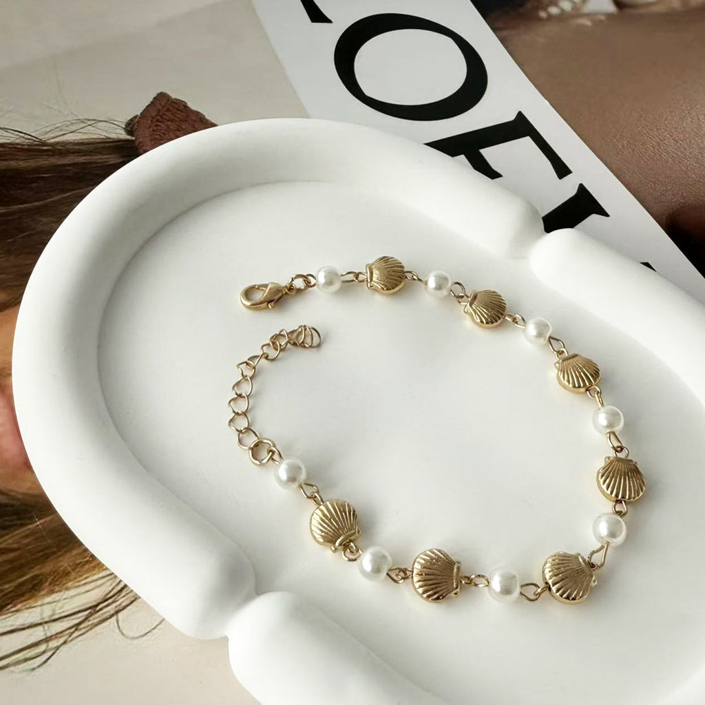 Blue Rhinestone Tassel Chain Anklet — gold anklet, view 5