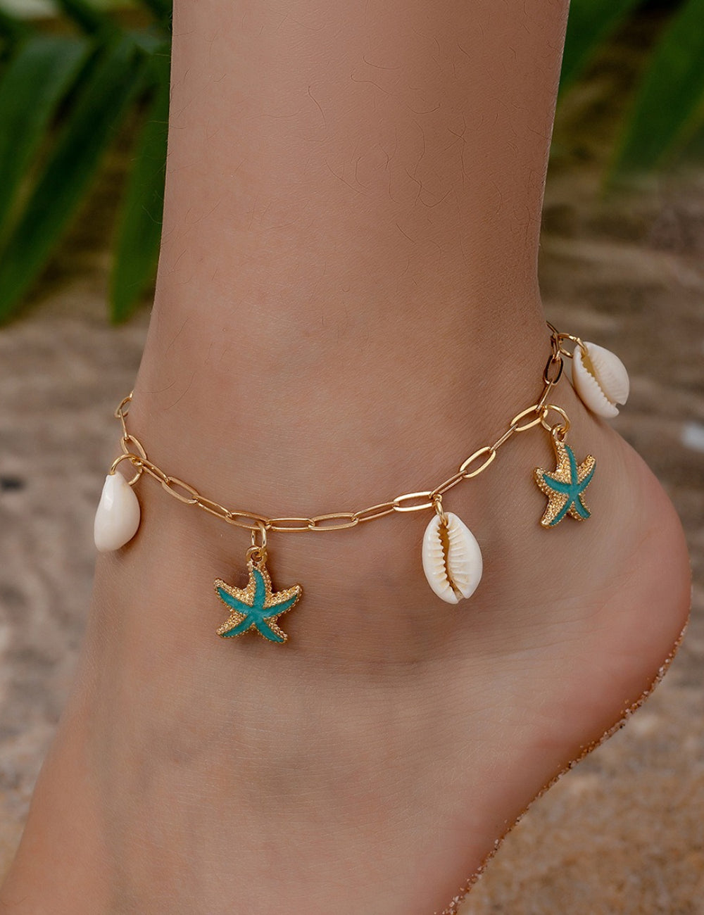 Starfish Shell Tassel Anklet — anklet