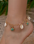 Starfish Shell Tassel Anklet — anklet