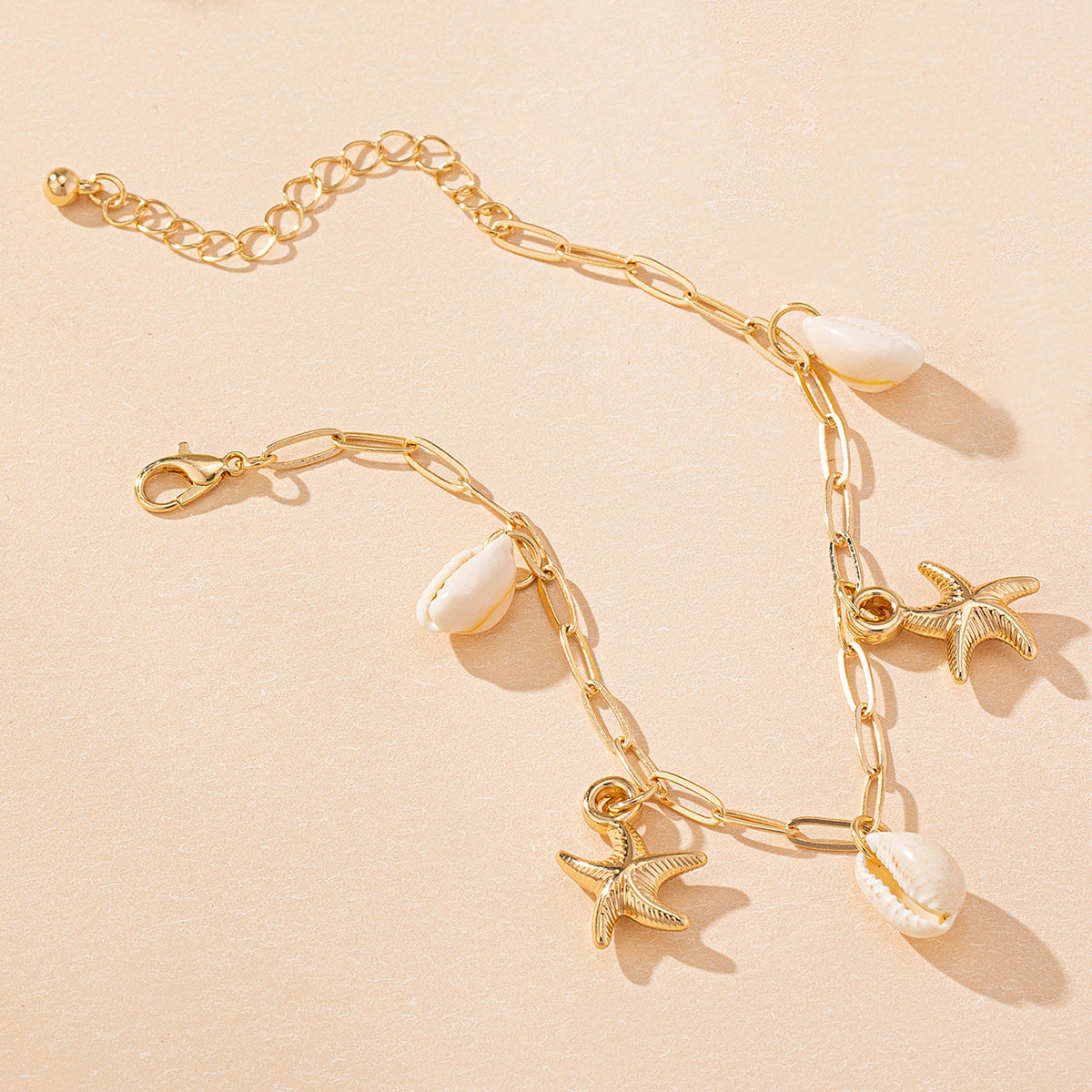 Starfish Shell Tassel Anklet — anklet, view 5
