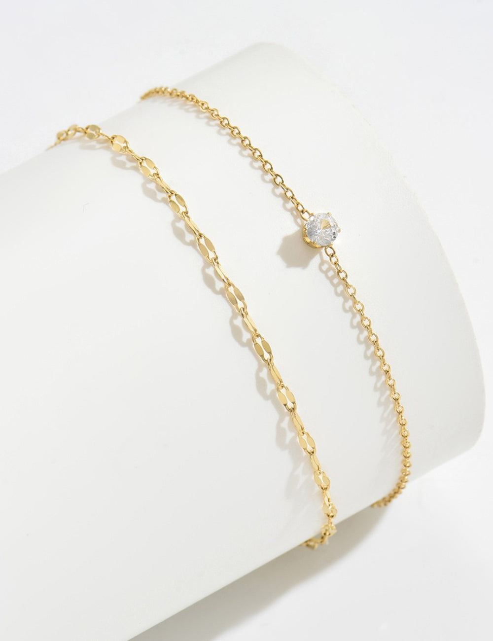Double Layer Rhinestone Anklet — anklet
