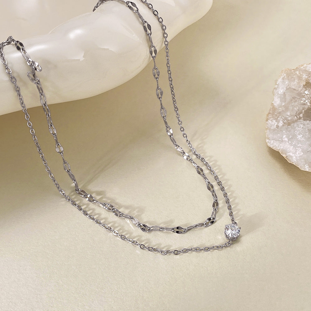 Double Layer Rhinestone Anklet — anklet, view 5