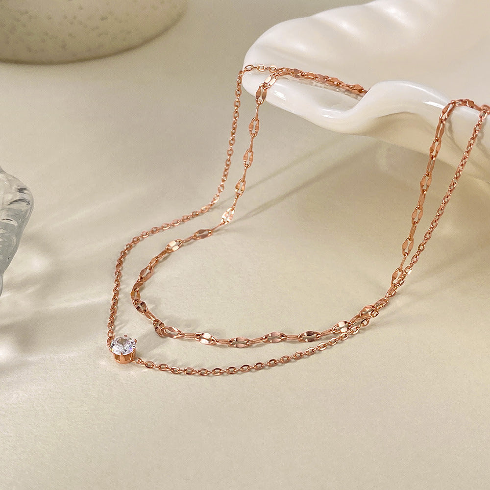 Double Layer Rhinestone Anklet — anklet, view 6