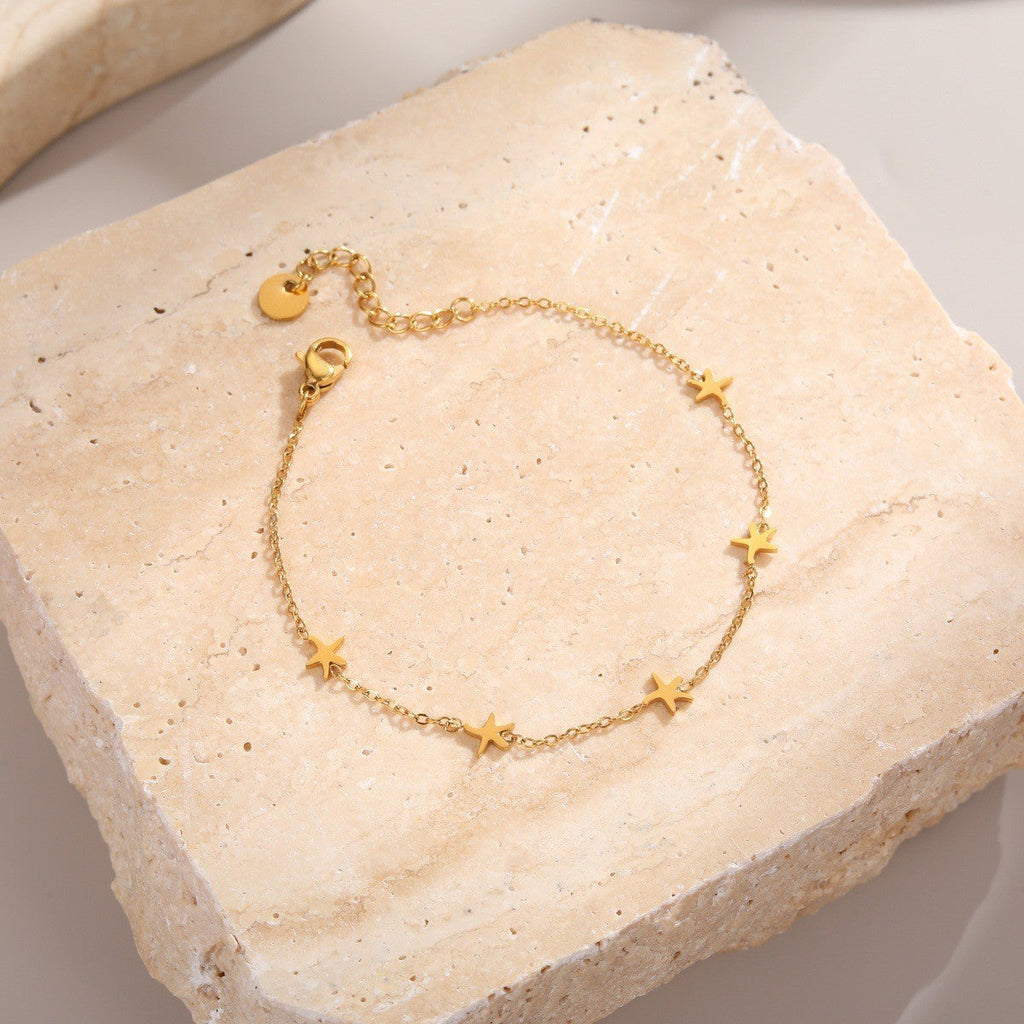 Fishbone and Shell Chain Anklet — gold anklet, view 3