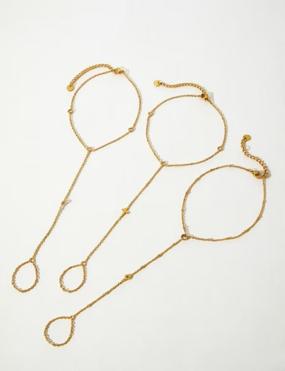 Zirconia Cross Anklet in Gold — gold anklet