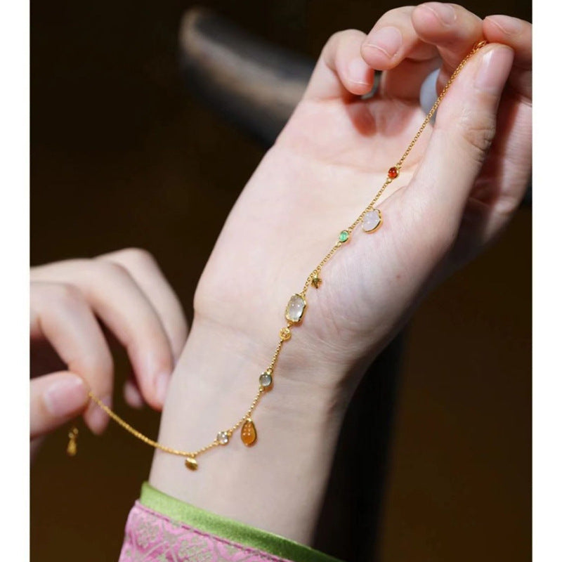 Colourful Zirconia Star Anklet — anklet, view 2