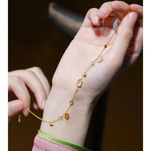 Colourful Zirconia Star Anklet — anklet, view 2