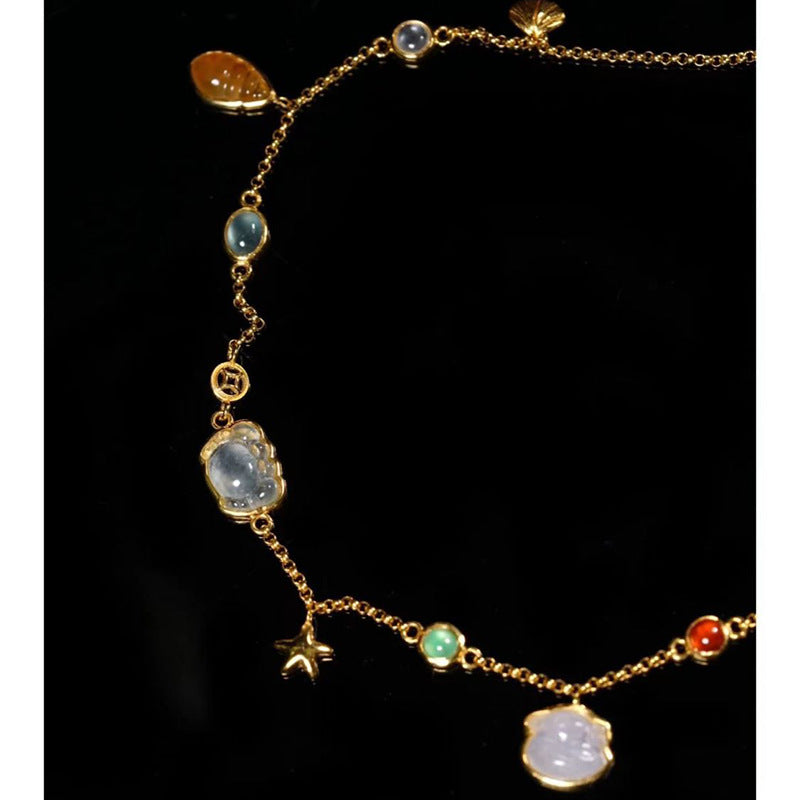 Colourful Zirconia Star Anklet — anklet, view 3