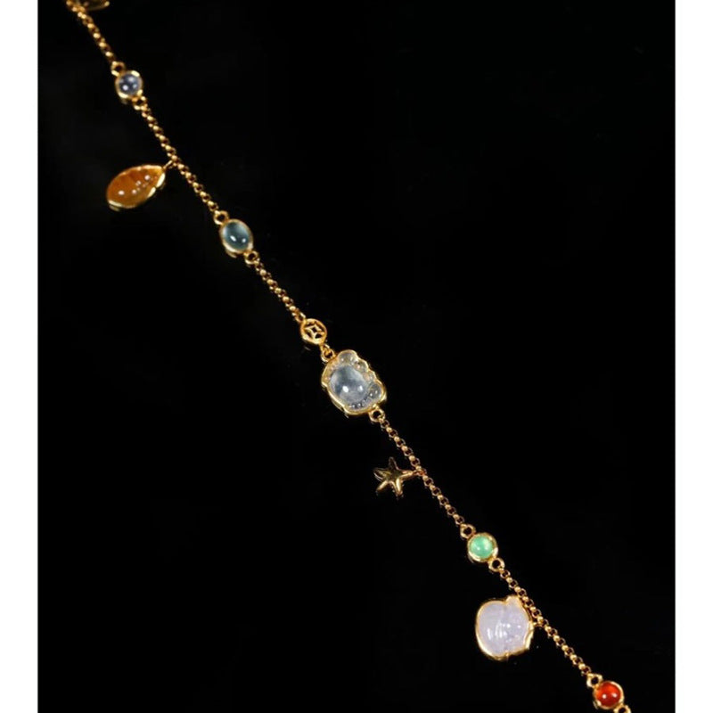 Colourful Zirconia Star Anklet — anklet, view 4