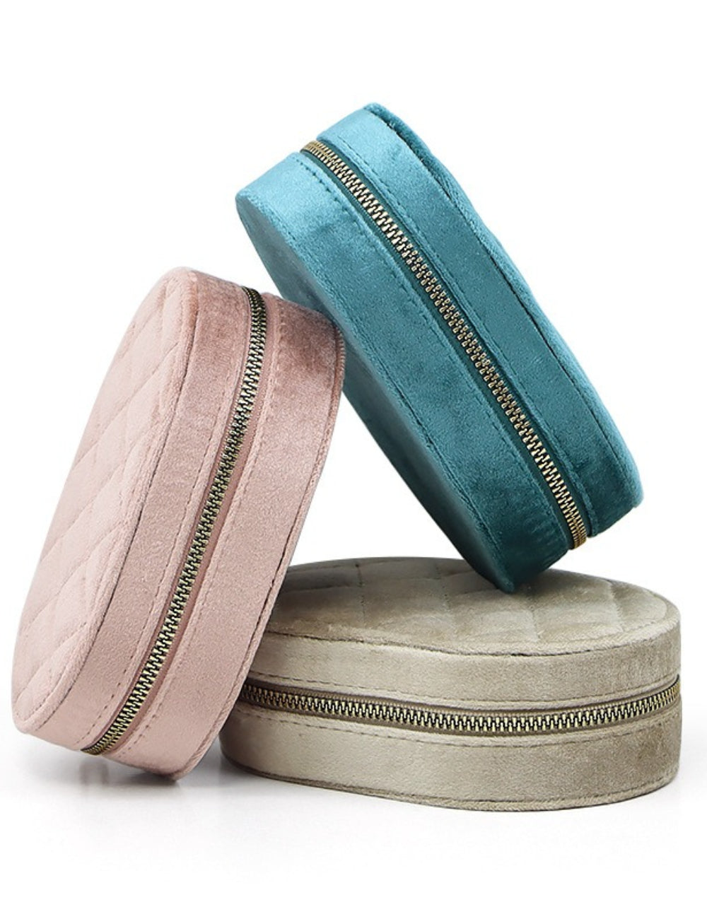 Quilted Velvet Round Ring Box — ring