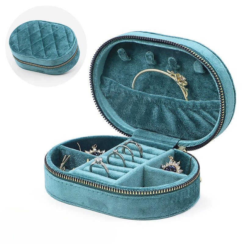 Quilted Velvet Round Ring Box — ring, view 2