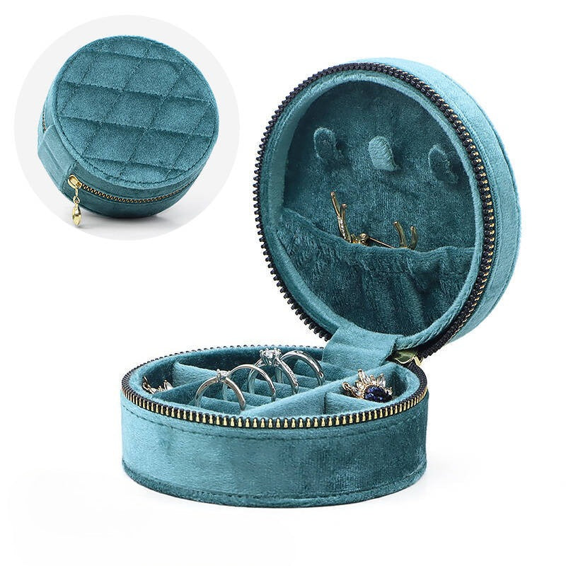 Quilted Velvet Round Ring Box — ring, view 5