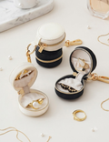 Mini Round PU Leather Ring Box — ring