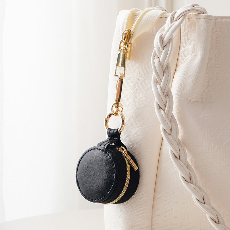 Mini Round PU Leather Ring Box — ring, view 2