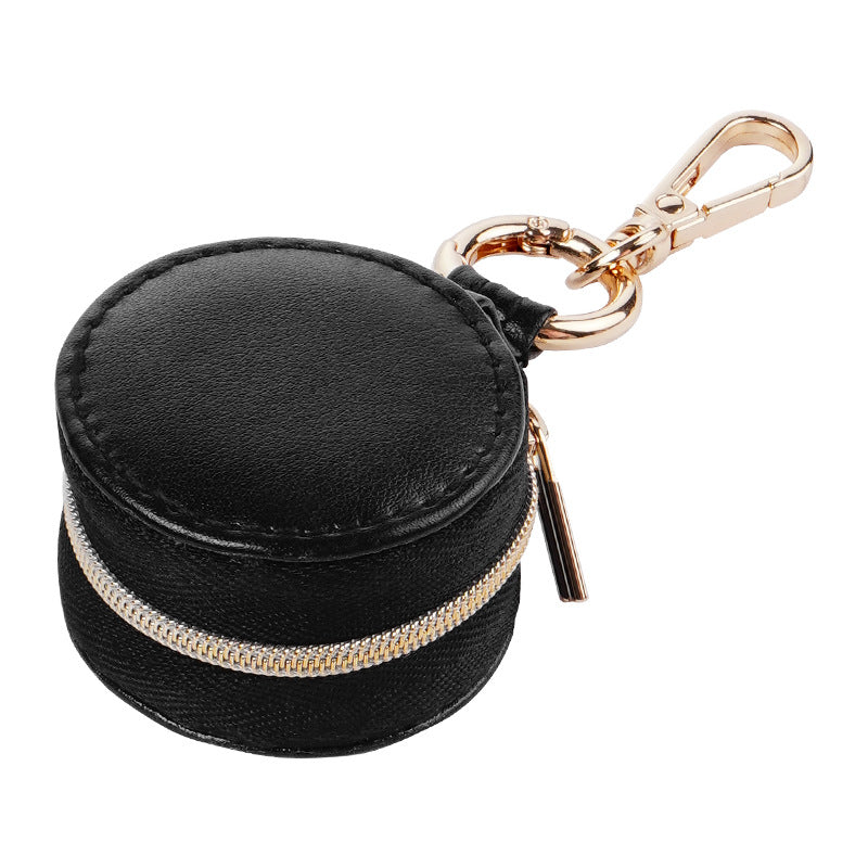 Mini Round PU Leather Ring Box — ring, view 5