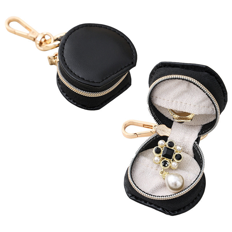 Mini Round PU Leather Ring Box — ring, view 14
