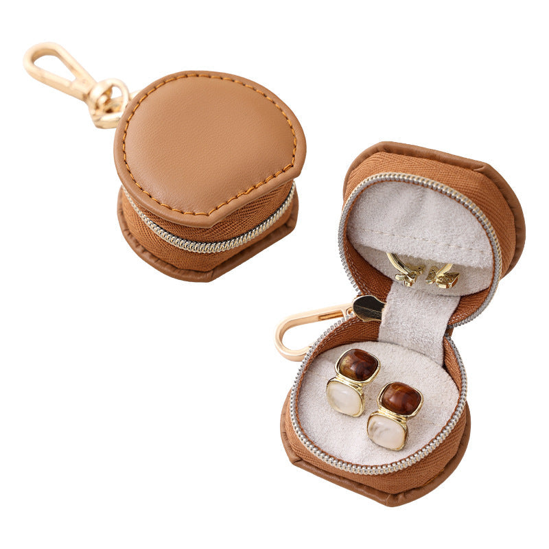 Mini Round PU Leather Ring Box — ring, view 15