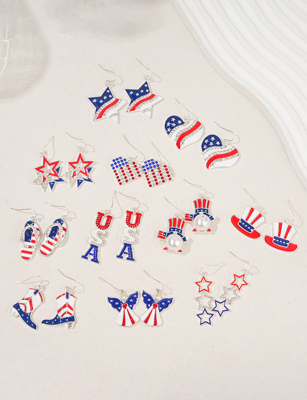 Flag Heart Pendant Hook Earrings — earrings