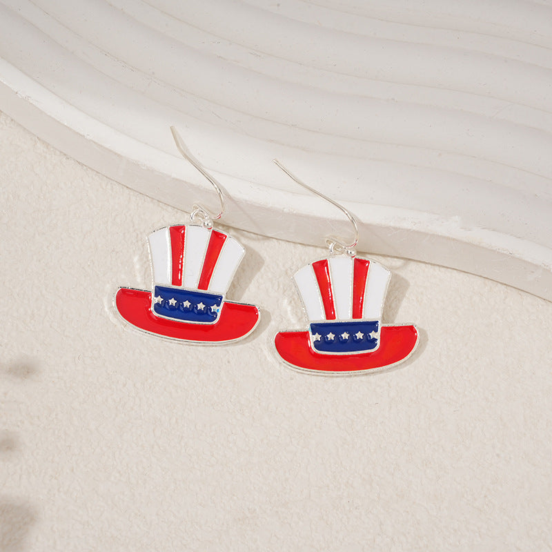 Flag Heart Pendant Hook Earrings — earrings, view 3