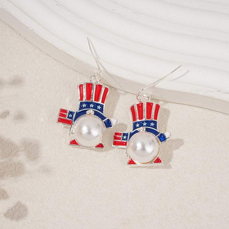 Flag Heart Pendant Hook Earrings — earrings, view 5