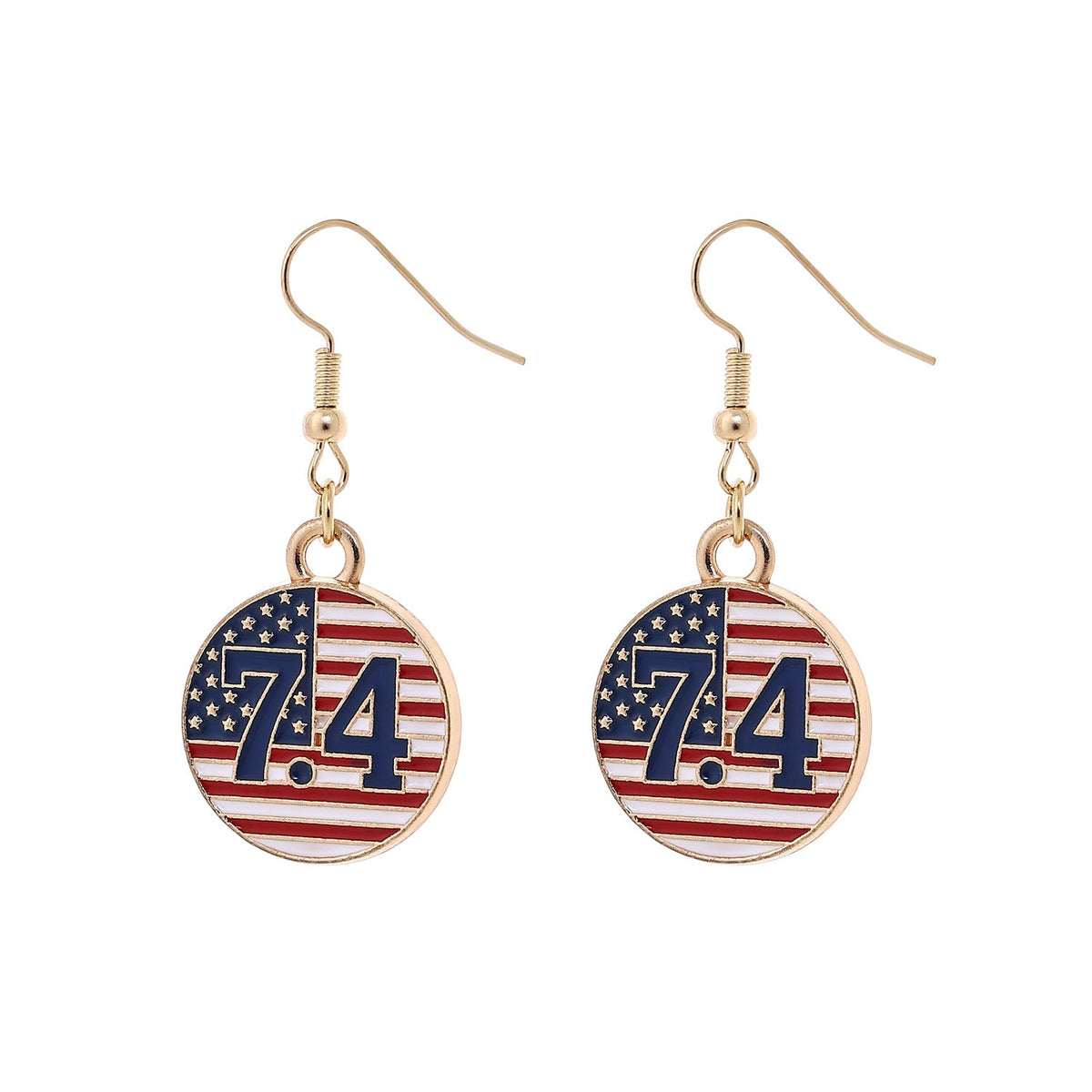 USA Flag Pendant Hook Earrings — earrings, view 5