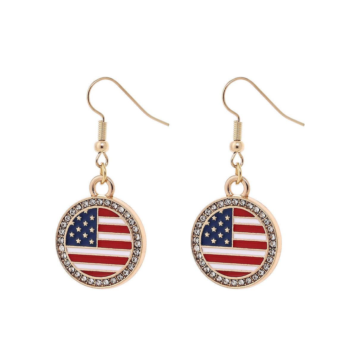 USA Flag Pendant Hook Earrings — earrings, view 8